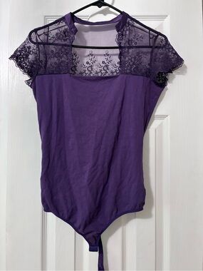 Purple Lace Bodysuit Size M